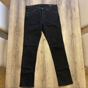 Madewell Black Skinny Fit Jeans With Knee Rip W32xL32